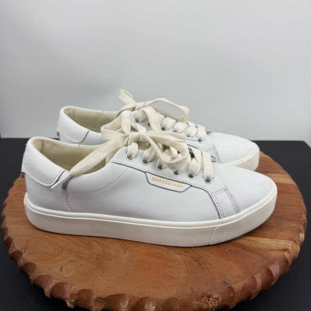 Sam Edelman Ethyl lace-up sneakers white‎ leather sz 7